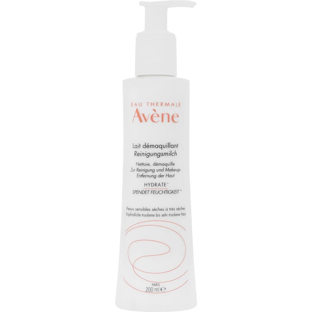 Weiße Flasche Reinigungsmilch von Avène mit Pumpverschluss.